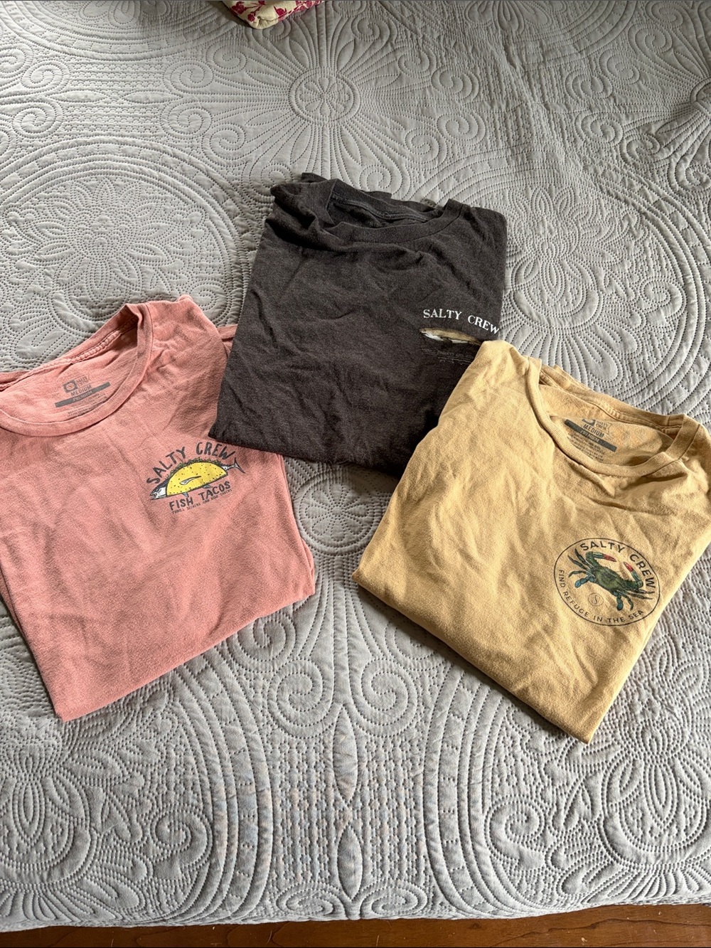 Salty Crew Mens Short Sleeve Tees - Pink, Black, Yellow